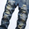 Vier seizoenen midden taille casual versleten jeans heren jeugd elastische gratis rechte rits denim broek