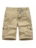 Shorts pour hommes Mode d'été pour hommes Solide en plein air Zip Cargo Mâle Pockage Bouton Pantalon court Taille moyenne Haute Qualité Homme Vêtements 2023