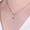 Pendant Necklaces JewelryPalace Cross Heart Love Created Blue Sapphire Rose Gold 925 Sterling Silver Pendant Necklace for Women Fashion No Chain 231012