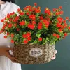 Decorative Flowers Fake Artificial Real Touch Bouquet UV Resistant Shrubs Plants No Fade Faux Plastic Home Garen Decors