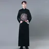 Palco desgaste hanfu masculino chinês antigo traje tradicional homens roupas crosstalk roupas tv festival festa desempenho vestuário