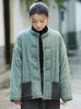 Women's Trench Coats Johnature Women Vintage Linen Parkas Stand Long Sleeve Button Winter 2023 Solid Color Chinese Style