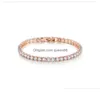 Tennis Femmes Tennis Bracelet Simple Rangée Cz Diamants 4Mm Rond Fl Perceuse Chaîne Hip Hop Bijoux5550620 Bijoux Bracelets Dhw4O