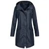 Damen-Trenchmäntel, Damen-Regenmantel, Outdoor-Softshelljacke, Mantel, fester Regen, Übergröße, mit Kapuze, winddicht, lang, Moletom