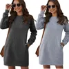 Kentsel Seksi Elbiseler Kış Harajuku Sweatshirt Mini Pencil Dres'in Uzun Kollu Cep Katı Kalça Sarısı Partisi Lady Fashion Street Vestido 231011