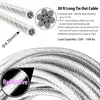 Dog Collars Tie Out Cable Runner For Yard Steel Wire With Durable Superior Clips Sliver Chains