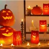 20pcs Halloween Luminary Bags Flame Resistant Candle Bags In 5 Kinds Of Pumpkin Grimace Patterns For Halloween Party Supplies