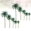 Dekorativa blommor trädmodell palmer landskap landskap dekor plast konstgjord topper mikrolandscape cupcake regnskog layout kaka