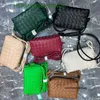 Designer Botega V Luxury Bag Authentic Cassettes Square Bags Woven Spring Loop Small Fashion Bag Cowhide Mini Messenger Plaid Pillow Outl18f3