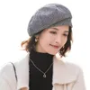 Berets Beanie Sboy Chapéu Abóbora Cap Meninas Mulheres Peaked Beret Flat Blend French Baker Boy