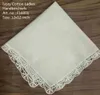 Cravat uppsättning av 12 modehanddukar Vit bomullsbröllopshandduk Vintage Lace Hankies Hankies Hanky ​​för brudens mamma 12 "x12" 231012