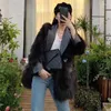 Women's Fur Faux Leather Coat Suit Jacket For Women Desinger Fashion High Quality Long Sleeve Slim Fluffy Luxury Outerwears
