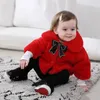 Jackor Vinterjacka för babyflickor Kläder Fashion Christmas Princess Cloak Autumn Warm Faux Fur Girls PLUSH PLUSH OUTwear 231012