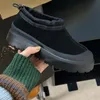 جديد أستراليا مصمم الرجال تسمان الطقس الهجين الهجين زلة الكستناء على صوف لامب Tazz Slipper Boots Women Winter Platform أحذية القطن M1028