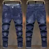 Men's Jeans 2023 Spring And Autumn Pure Cotton Black Slim Street Casual Ripped Straight-leg Hip-hop Plus Size Overalls Men