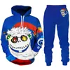 Tracksuits Masculinos Homens e Mulheres Santa Primavera Outono Natal Hoodie Set 3D Impresso Esporte Casal Festa de Férias Se