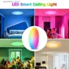 Luzes de teto 40W Smart LED Lâmpada de teto 220V RGB Dimming Tuya Smart WiFi Controle DIY Luz de teto Controle de APP para decoração de interiores para casa Q231012