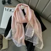 Scarves Luxury Brand Women Fashion Scarf Plain Solid Silk Linen Shawls Summer Lady Bandanas Foulard Hijab 231012