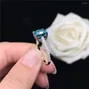 Clusterringen echte massieve 14K witgouden ring 1,5 CT lichtblauwe diamant verloving voor vrouwen verjaardag sieraden cadeau mooi nooit vervagen