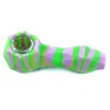 Colorful Silicone Pipes Diamond Rhomboid Portable Herb Tobacco Oil Rigs Spoon Easy Clean Glass Nineholes Filter Bowl Herb Tobacco Cigarette Holder Hand Smoking