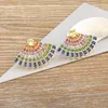 Stud Earrings AIBEF Bohemian Retro Fashion Women Classic Design Geometric Multi-Layer Ethnic Style Peacock Tail-Shaped Jewelry