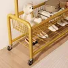 Hängare Metal Portable Clothes Rack Golden Helfs Bedroom Storage Shoe Coat Modern Nordic Arara de Roupa Klädbutik Möbler