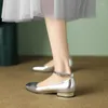 Sapatos de vestido 2023 mulheres bombas de couro genuíno escritório senhora mary janes de alta qualidade elegante estilo retro ouro prata 34-40