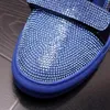 Ny designer herr glitter strass höga toppar avslappnade lägenheter skor skateboard tjocka botten sneakers sapato social masculino da21