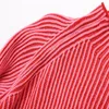 Chandails pour femmes 2023 mode européenne et américaine lâche deux couleurs pull tricoté rétro à manches longues pull haut unique