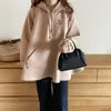 Women's Jackets Thickened 2023 Autumn Winter Hazzy's Golf Loose Relaxed Hooded Sweater Casual Warm Thick Coat Pullover Women Clothing 231011