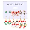 9 stijlen stijlvolle kerstoorbellen set sneeuwpop sneeuwvlok elanden kerstboom oorbellen voor kerstvakantiecadeaus