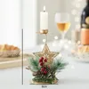 Candle Holders 2023 Christmas Desktop Candlestick Metal Craft Decorations Merry Happy Year