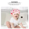 Bonnets de douche 4 pièces, bonnet en Satin, chapeau de couchage Portable pour enfants, chapeaux confortables pour enfants, belle douche 231012