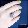 Band Rings Radiant Cut 3Ct Lab Diamond Ring 925 Sterling Sier Bijou Engagement Wedding Band Rings For Women Bridal Party Jewelry448333 Dht1P