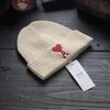 Ull ami vävda hattar för mössa mössa vinter ren bomullstickande hattar för män födelsedagspresent