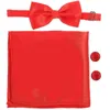 Bow Ties 1 Set Mens Handkerchief Satin Tie Shirt Cufflinks Fashionable Costume Accessories For Groom