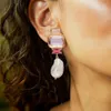Charm Lost Lady Bambina Earrings Fashion Zircon Studded Pearl Ladies Jewelry Wholesale Direct Sales 231012