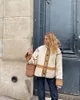 Giacche da donna Cappotti patchwork autunno per donna 2023 Moda elegante addensare manica lunga femminile Lusso Contrasto Colore Calore Capispalla