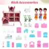 Doll House Acestories Girls Houses para Building Dolls Playset PP Playhouse Princess com Furniture Child Room 231012