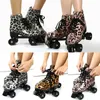 Inline Roller Skates Sepatu Roda 4 Flash Sepatu Dewasa Ganda Baris Patins Pu KULIT GESER MICROFASER SNEAKER 231012