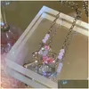 Süße rosa Herz Zirkon Halsband Halskette für Frauen Mädchen elegante Kristall Hochzeit Party Kette Kragen Schmuck Dhgarden Ottnv