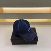 hip hop dark Blue worn-out washed denim baseball cap with sun shading and fashion Letter logo embroidery ball cap designer