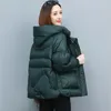 Parkas en duvet pour femmes 2023 veste d'hiver courte en coton à capuche garder épaississement manteau chaud Grace vêtements de Parka d'âge moyen formel 231011