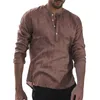 Men's T Shirts Long Sleeve Tall Autumn Shirt Casual Solid V Pack Of For Men Metallic