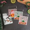 Décorations de Noël 100 pcs Sacs cadeaux auto-adhésifs Cookies Sac Année Party Favors Emballage Snack Cuisson Plastique