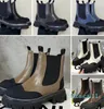 Bottes Chelsea mi-hautes à crampons de styliste pour femmes, bottes à plateforme de luxe en cuir de caoutchouc de haute qualité