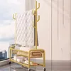 Hängare Metal Portable Clothes Rack Golden Helfs Bedroom Storage Shoe Coat Modern Nordic Arara de Roupa Klädbutik Möbler