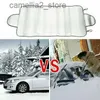 Pokrywa samochodowa 1x Winter Store Cover okładka przedniej szyby szronu szyby lodowa osłona śniegu przednią przenośne zamieszkiwane pokrycie zewnętrzne części Q231012
