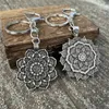 Porte-clés rétro OM Yoga Lotus fleur porte-clés Vintage gothique clé accessoires porte-bijoux