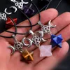 Moon Star Charms Natural Stone Crystal rzeźbia Merkaba Heksagram kwarcowy Agates Wisenda do tworzenia biżuterii naszyjnika